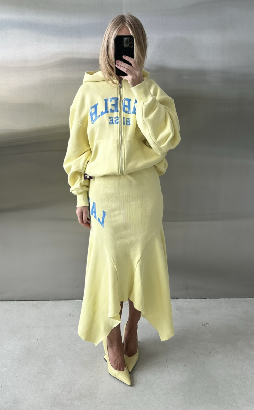 Юбка с клиньями из фактурного трикотажа