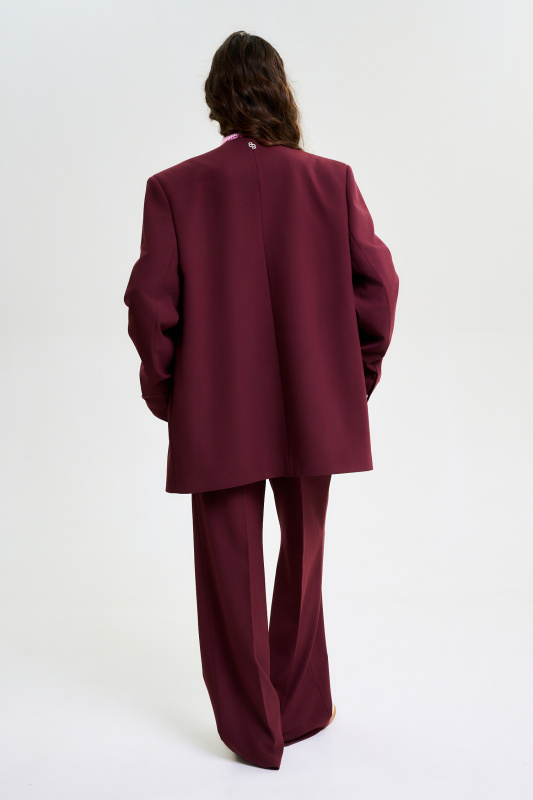 Пиджак без лацканов BURGUNDY Пиджак без лацканов BURGUNDY