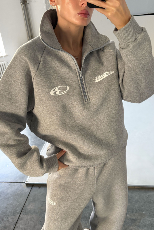 Свитшот на молнии Fleece GREY
