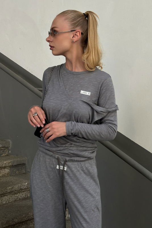 Лонгслив slim-fit из модала GREY