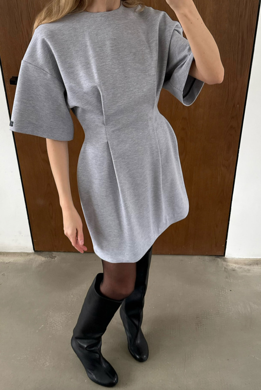Платье с коротким рукавом GRAY MELANGE