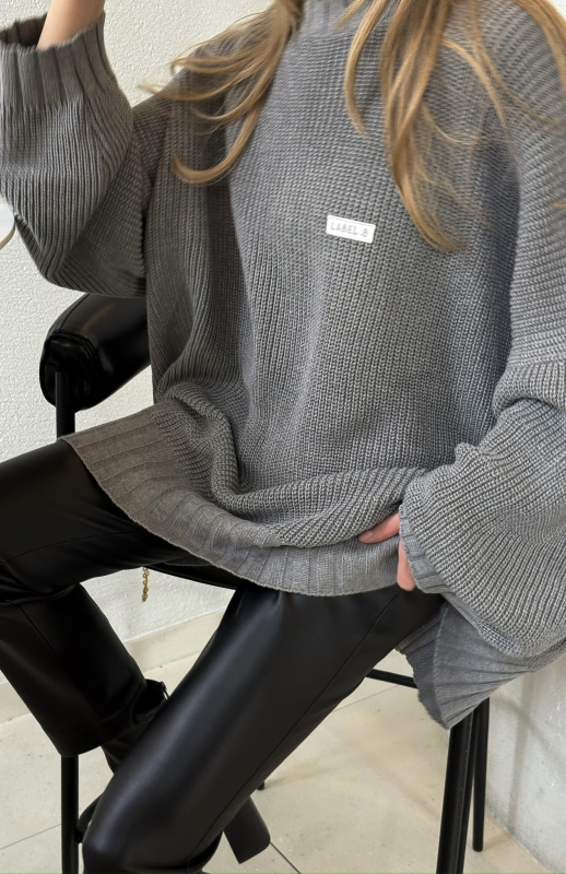 Джемпер обьемный вязаный GREY