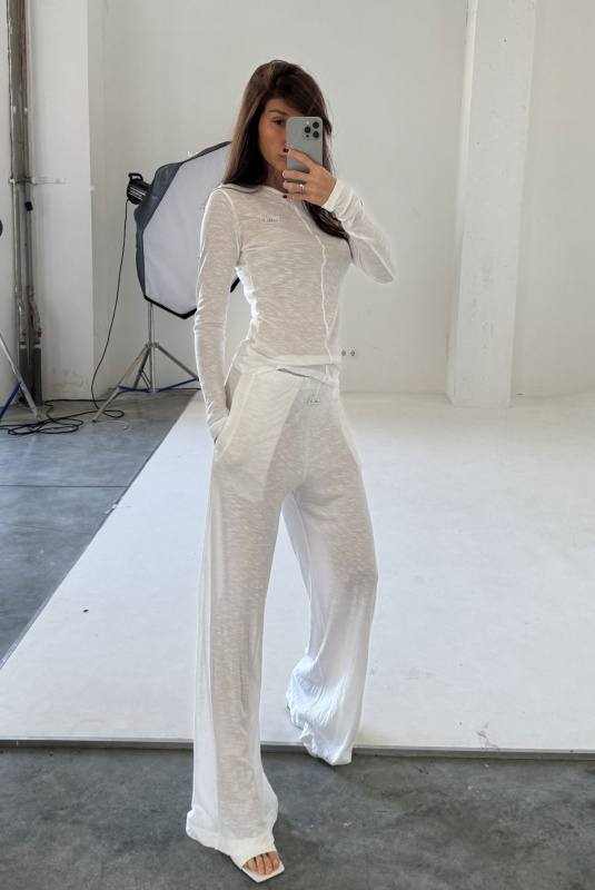 Брюки широкие из модала WHITE Брюки широкие из модала WHITE