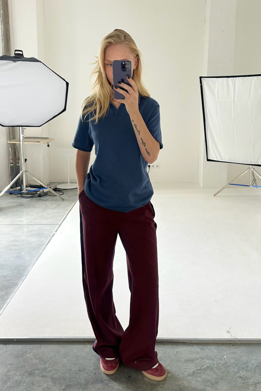 Брюки прямые с лампасами BURGUNDY