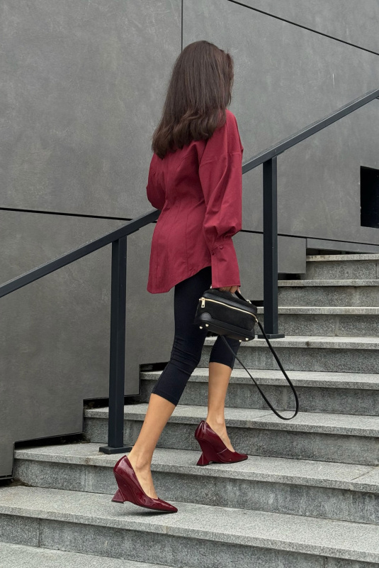 Рубашка приталенная BURGUNDY