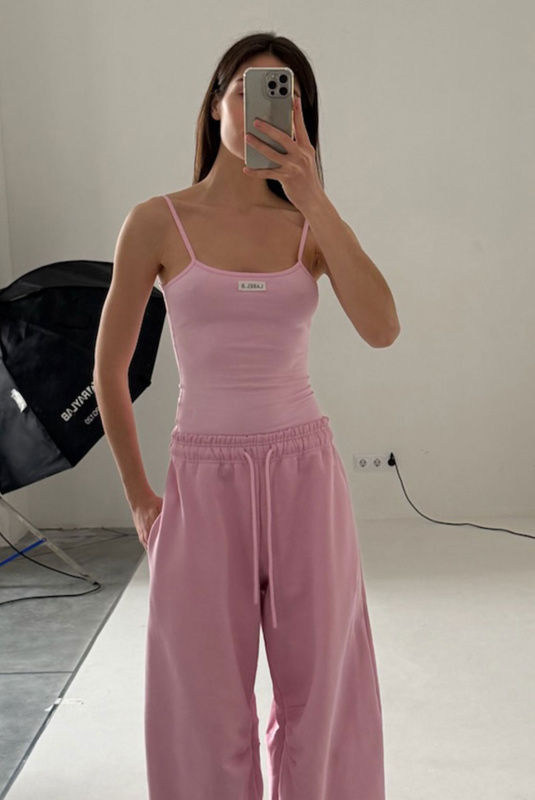 Майка на бретелях LIGHT PINK