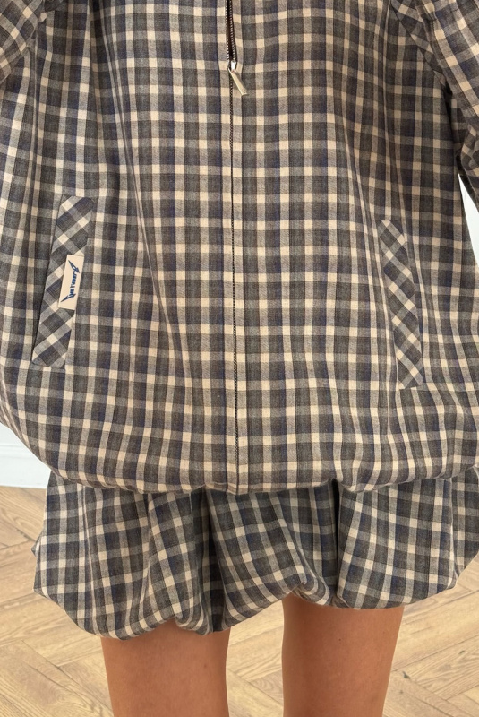 Олимпийка в клетку (сине-коричневая)