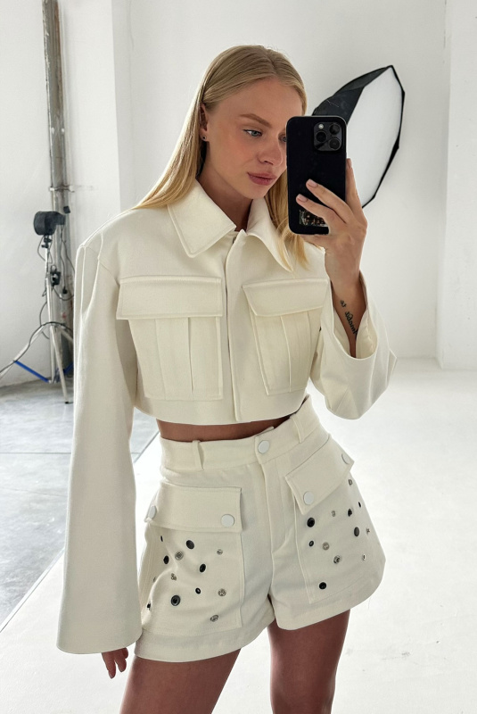 Рубашка укороченная белый ULLA & LABEL .B Рубашка укороченная белый ULLA & LABEL .B