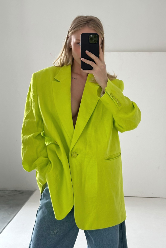 Пиджак объемный изо льна LIME Пиджак объемный изо льна LIME
