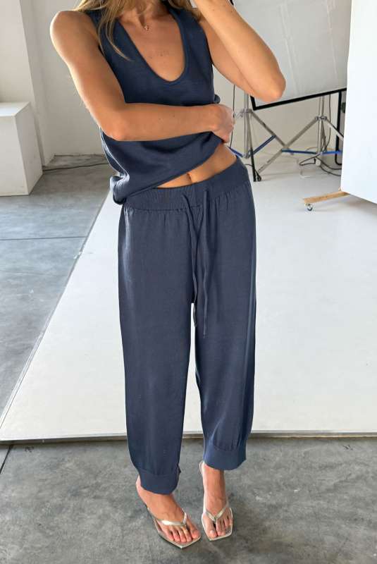 Брюки джогеры вязаные BLUE