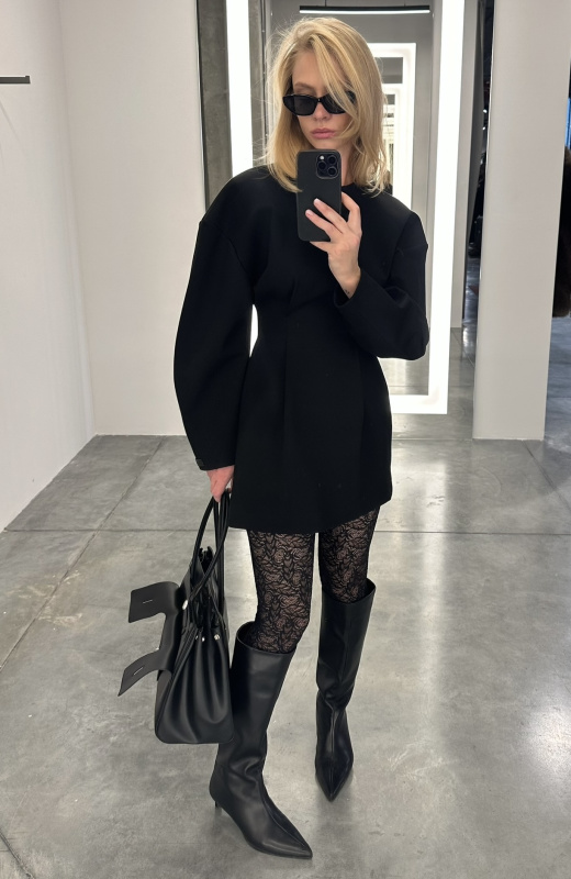 Платье с длинным рукавом BLACK