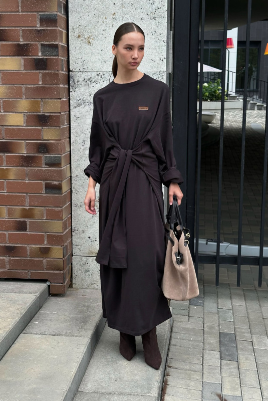 Платье объемное BROWN