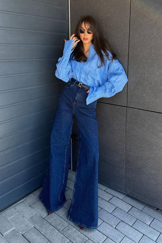 Джинсы Wide-leg DARK BLUE