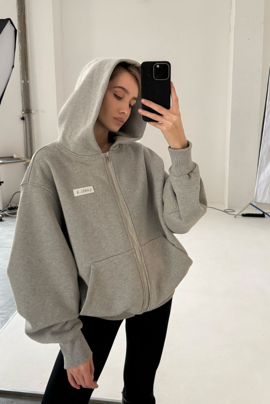 Худи на молнии GRAY MELANGE Худи на молнии GRAY MELANGE