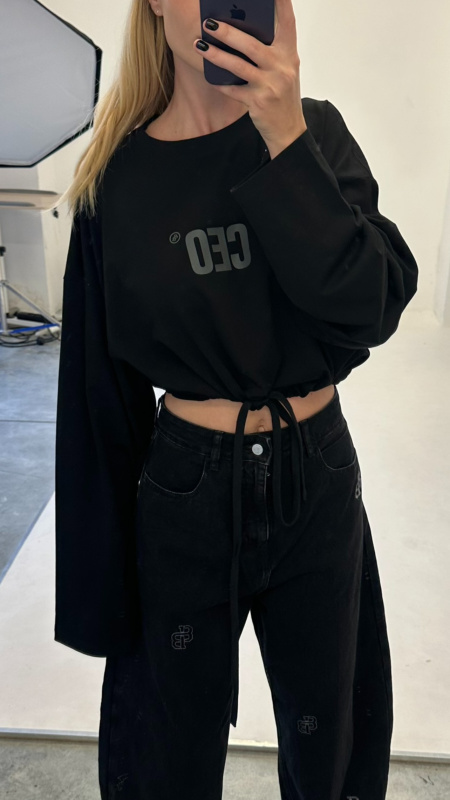 Лонгслив на кулисе BLACK Лонгслив на кулисе BLACK