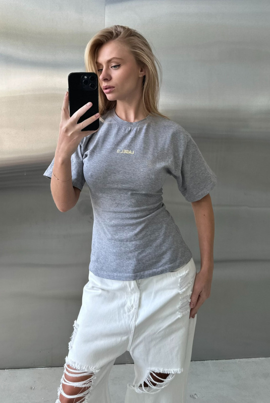 Футболка приталенная (серый меланж)