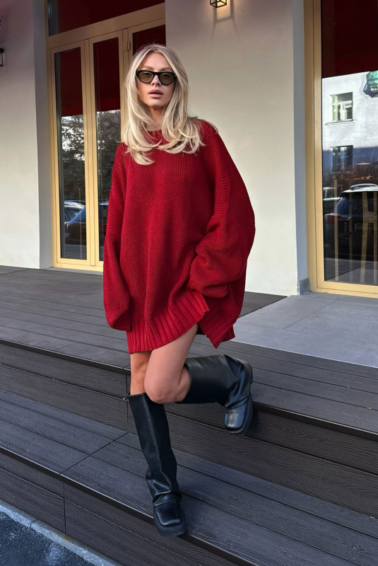 Джемпер объемный вязаный RED