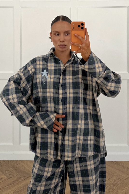 Рубашка объемная в клетку