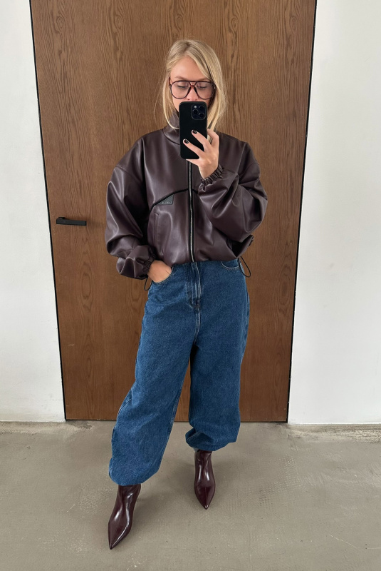 Куртка из экокожи BURGUNDY