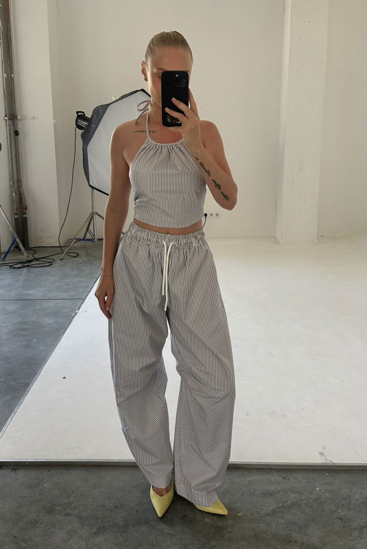 Топ на завязках из хлопка GREY Топ на завязках из хлопка GREY