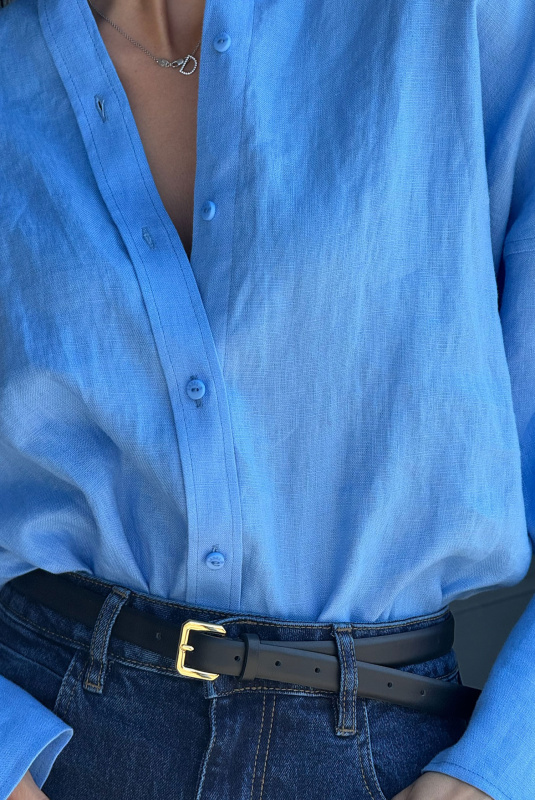 Рубашка объемная изо льна LIGHT BLUE Рубашка объемная изо льна LIGHT BLUE