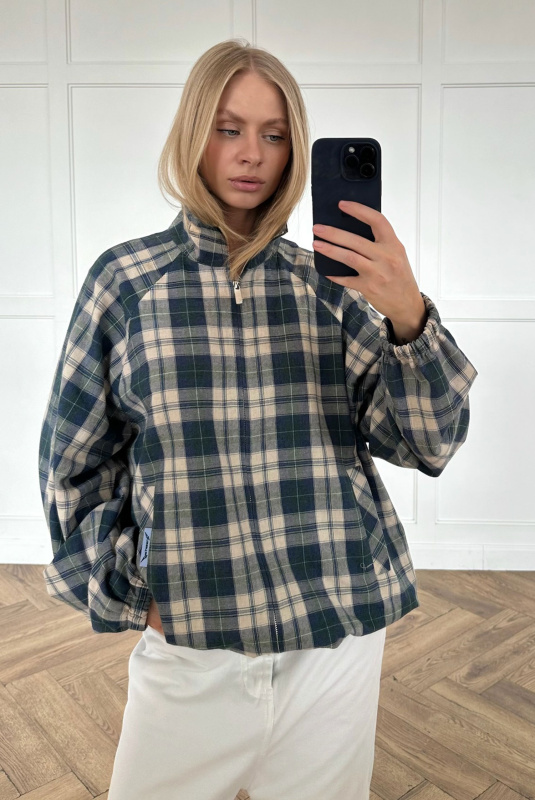 Олимпийка в клетку (сине-зеленая)