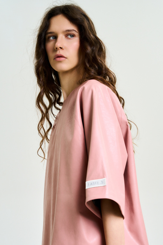 Футболка из экокожи LIGHT PINK Футболка из экокожи LIGHT PINK