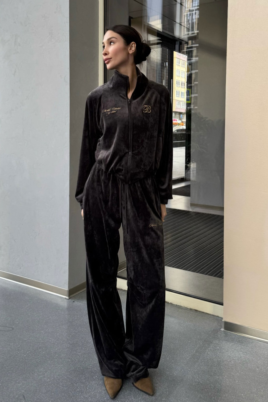 Свитшот из велюра BROWN